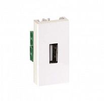 Плата с разъемом USB 2.0 22.5х45мм винт. зажим графит Simon Connect K128B-14