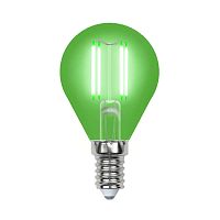Лампа светодиодная LED-G45-5W/GREEN/E14 GLA02GR форма "шар" Air color зел. упак. картон Uniel UL-00002987
