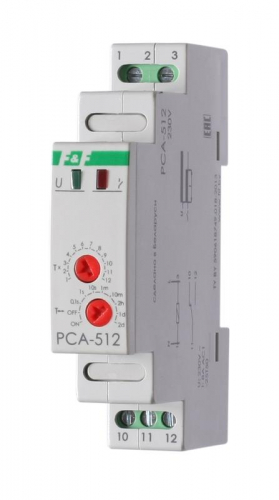 Реле времени PCA-512 8А 230В 1 перекл. IP20 задержка выключ. монтаж на DIN-рейке F&F EA02.001.001