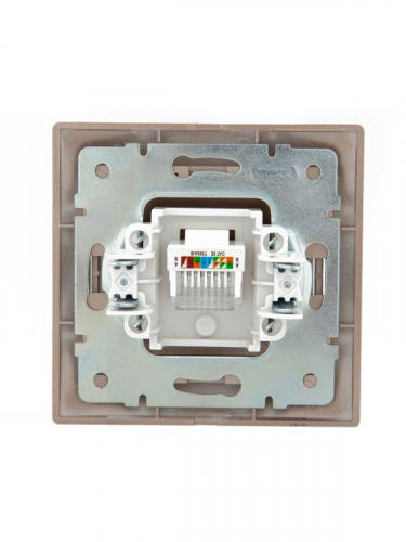 Розетка компьютерная 1-м СП Mira RJ45 16А IP20 со вставкой свет. корич. перламутр. LEZARD 701-3131-139 фото 2