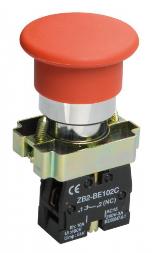 Кнопка управления "Грибок" LAY5-BC42 1НЗ красн. KARAT IEK BBG71-BC-K04