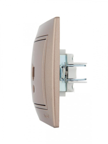 Розетка компьютерная 1-м СП Mira RJ45 16А IP20 со вставкой свет. корич. перламутр. LEZARD 701-3131-139 фото 3