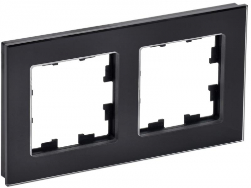 Рамка 2-м BRITE РУ-2-2-БрЧ стекло черн. IEK BR-M22-G-K02 Рамка 2-м BRITE РУ-2-2-БрЧ стекло черн. IEK BR-M22-G-K02