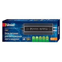Блок питания ультратонкий UET-VAF-150B67 24В IP67 2 вых. 150Вт метал. корпус Uniel UL-00007578