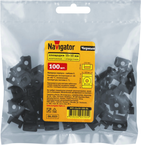 Площадка монтажная под винт 15х10 NFP-15x10-100-BL черн. (уп.100шт) NAVIGATOR 95705 фото 2