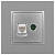 Розетка компьютерная + телевизионная 2-м Elegance 14-3110-03 RJ45 + TV IP20 механизм алюм. Эра Б0034316