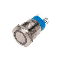 Кнопка антивандальная d19 250В с фикс. (5с) ON-OFF/OFF-ON подсветка красн. Rexant 36-3440