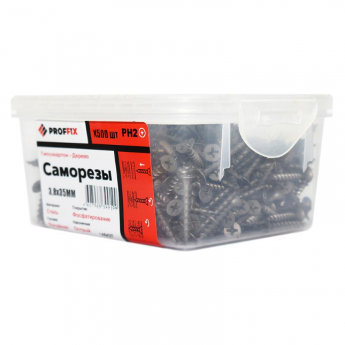 Саморез усиленный гипсокартон-дерево 3.8х35 (TWN) (контейнер) (уп.500шт) Tech-Krep PRO/Zitar 146431