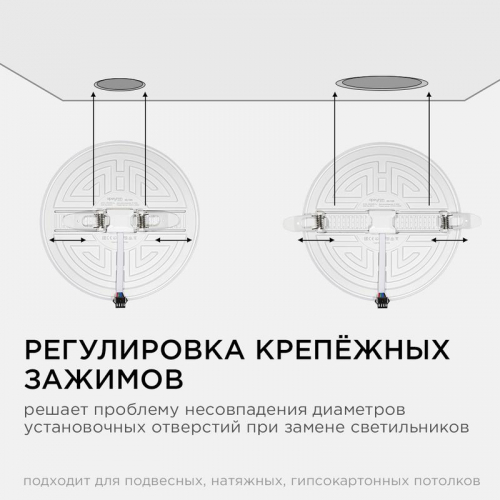 Панель светодиодная встр. 3 реж. свечения 24Вт(18Вт+6Вт) 230В 2040лм 4000К d170х21мм круг Apeyron 06-108 фото 8 Панель светодиодная встр. 3 реж. свечения 24Вт(18Вт+6Вт) 230В 2040лм 4000К d170х21мм круг Apeyron 06-108 фото 8