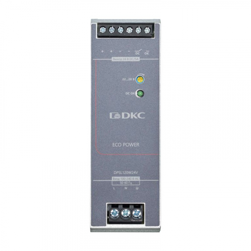 Источник питания "ECO POWER" 1ф 120Вт 5А 24В DKC DPSL120W24V фото 2 Источник питания "ECO POWER" 1ф 120Вт 5А 24В DKC DPSL120W24V фото 2