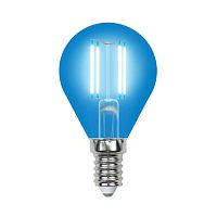 Лампа светодиодная LED-G45-5W/BLUE/E14 GLA02BL форма "шар" Air color син. упак. картон Uniel UL-00002989