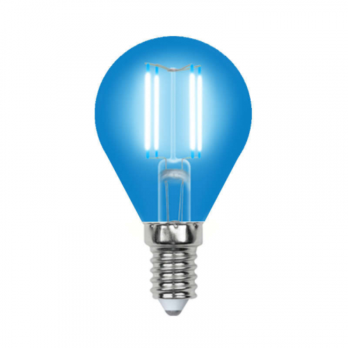 Лампа светодиодная LED-G45-5W/BLUE/E14 GLA02BL форма "шар" Air color син. упак. картон Uniel UL-00002989