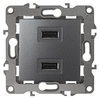 Устройство зарядное USB 12-4110-12 5В-2100мА графит ЭРА Б0027497