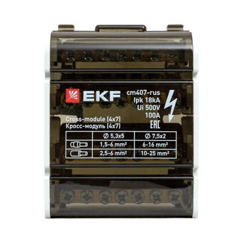 Кросс-модуль 4х7 100А EKF cm407-rus фото 3 Кросс-модуль 4х7 100А EKF cm407-rus фото 3