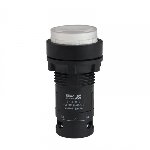 Кнопка с подсветкой OptiSignal Compact D22 С7-PL-B110 бел. 1НО 24В AC/DC XB7NW31B1 КЭАЗ 362089