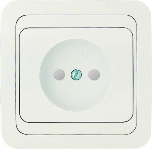 Розетка 1-м СП Mimoza 10А IP20 без заземл. защ. шторки бел./бел. Makel 12052 Розетка 1-м СП Mimoza 10А IP20 без заземл. защ. шторки бел./бел. Makel 12052