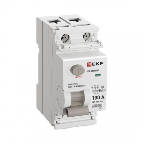 Выключатель дифференциального тока 2п 100А 300мА тип AC 6кА ВД-100N (S) электромех. PROxima EKF E1026MS100300 фото 3