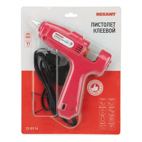 Пистолет клеевой 60Вт/100Вт Профи (блист.) Rexant 12-0116 фото 5