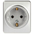 Розетка Эксперт 11-2203-03 2P+E Schuko IP20 16А-250В ОУ алюм. Эра Б0063020