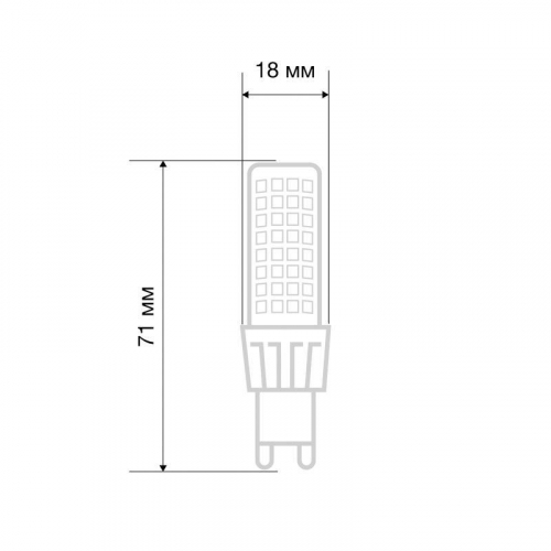 Лампа светодиодная JD-CORN 7Вт капсула 2700К тепл. бел. G9 230В (поликарбонат) Rexant 604-5018 фото 2