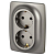 Розетка 2-м СП Эра12 12-2106-16 16А 250В 2X2P+E Schuko титан Эра Б0065706