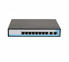Коммутатор неуправляемый 8PoE(802.3af) порта 10/100Мбит/с до 250м кат.6 2 Upl 150W NIKOMAX GL-SW-F005-08P