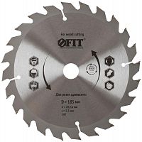 Диск пильный для циркулярных пил по дереву 185х20/16х24T FIT 37738
