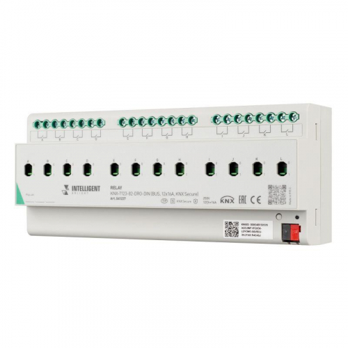 Модуль релейный KNX-7123-82-DRO-DIN (BUS 12х16А KNX Secure) IP20 пластик INTELLIGENT ARLIGHT 041227