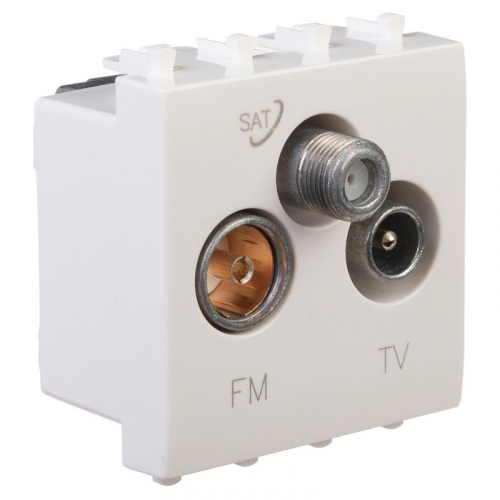 Розетка телевизионная TV/FM/SAT 2мод. 16А Avanti "Белое облако" DKC 4400532 фото 2 Розетка телевизионная TV/FM/SAT 2мод. 16А Avanti "Белое облако" DKC 4400532 фото 2