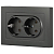 Розетка 2-м СП Accent 6-205-07 16А IP20 250В 2P+E Schuko AL/CU графит Intro Б0063496