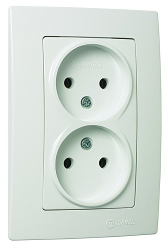 Розетка 2-м СП Lillium NaturalKare 16А 250В без заземл. бел. Makel 32001017 Розетка 2-м СП Lillium NaturalKare 16А 250В без заземл. бел. Makel 32001017