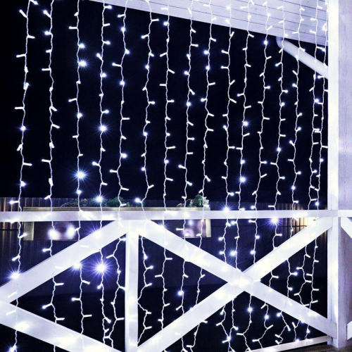 Гирлянда светодиодная "Светодиодный Дождь" 2х3м 448LED бел. 66Вт 230В IP65 постоян. свечение провод прозр. (нужен шнур питания 303-500-1) Neon-Night 235-155-6 фото 7 Гирлянда светодиодная "Светодиодный Дождь" 2х3м 448LED бел. 66Вт 230В IP65 постоян. свечение провод прозр. (нужен шнур питания 303-500-1) Neon-Night 235-155-6 фото 7