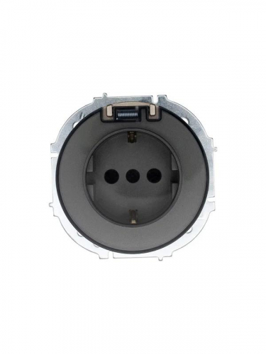 Розетка 1-м СП OSEN IP44 с заземл. с крышкой ПБТ механизм титан LEZARD 743-3788-123BIPCH