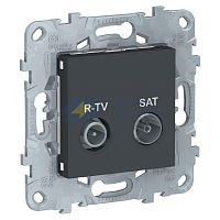 Механизм розетки R-TV/SAT UNICA NEW проходная антрацит SchE NU545654