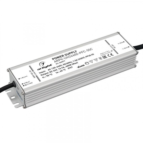 Блок питания ARPV-UH24400-PFC-55C (24В 16.7А 400Вт) (IP67 металл) Arlight 040977 Блок питания ARPV-UH24400-PFC-55C (24В 16.7А 400Вт) (IP67 металл) Arlight 040977