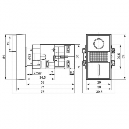 Кнопка LAY5 &amp;amp;amp;quot;I-O&amp;amp;amp;quot; прямоугольная 230 В NO+NC Rexant 36-5541 фото 4
