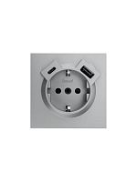 Розетка 1-мест. с/з Type-C+USB разъем СП ZIMA IP20 сер. матов. LEZARD 704-7488-181TC