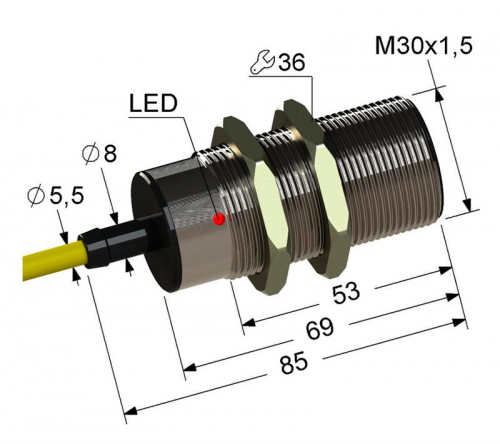 Выключатель бесконтактный PS2-30M85-10B84-Z (ВБ2.30М.85.10.8.4.Z) МЕГА-К A8010-02838391