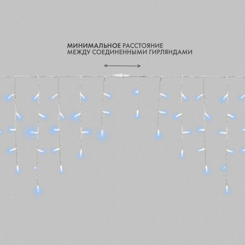 Гирлянда светодиодная "Айсикл" (бахрома) 4х0.6м 128LED син. 10Вт 230В IP67 провод каучук бел. Neon-Night 255-203 фото 2 Гирлянда светодиодная "Айсикл" (бахрома) 4х0.6м 128LED син. 10Вт 230В IP67 провод каучук бел. Neon-Night 255-203 фото 2