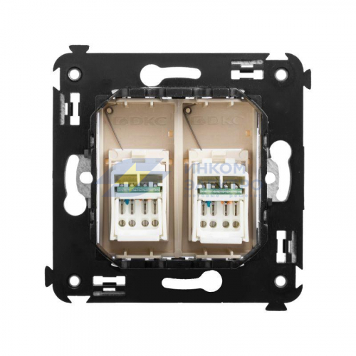 Розетка компьютерная 2-м СП Avanti &amp;quot;Ванильная дымка&amp;quot; RJ45 кат.5E DKC 4405464 фото 3