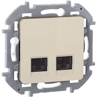 Розетка компьютерная 2-м Inspiria RJ45 кат.6 UTP механизм сл. кость IEK 673841