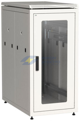 Шкаф сетевой 19дюйм  LINEA N 24U 600х1000мм стеклянная передняя дверь сер. ITK LN35-24U61-G