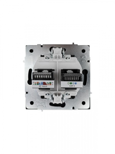 Розетка компьютер+телефон СП ZIMA IP20 с модулем Cat 6 черн. бархат LEZARD 704-4288-144 фото 6