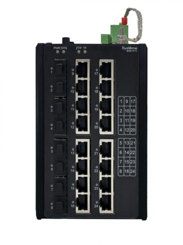 Коммутатор промышленный управляемый Ethernet L3 8х10/100/1000BaseT 8х100/1000/2500BaseX SFP SE NSETM324T16X08A фото 2 Коммутатор промышленный управляемый Ethernet L3 8х10/100/1000BaseT 8х100/1000/2500BaseX SFP SE NSETM324T16X08A фото 2