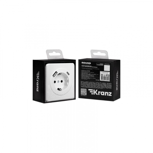 Розетка 1-м СП ROUND MIELE 16А с заземл. защ. шторки с USB A+C быстрой зарядки 5В/3А перламутр Kranz KR-78-0704-1 фото 7 Розетка 1-м СП ROUND MIELE 16А с заземл. защ. шторки с USB A+C быстрой зарядки 5В/3А перламутр Kranz KR-78-0704-1 фото 7