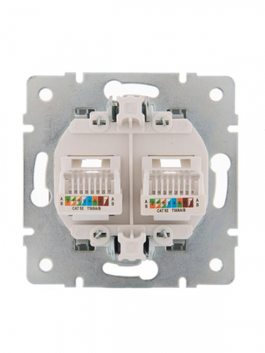 Розетка компьютерная + телефонная 2-м СП Karina RJ45 + RJ11 механизм матов. серебр. LEZARD 707-4388-143 фото 3 Розетка компьютерная + телефонная 2-м СП Karina RJ45 + RJ11 механизм матов. серебр. LEZARD 707-4388-143 фото 3