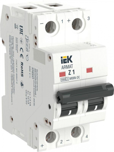 Выключатель автоматический модульный 2п Z 1А M06N-DC ARMAT IEK AR-M06N-2-Z001DC Выключатель автоматический модульный 2п Z 1А M06N-DC ARMAT IEK AR-M06N-2-Z001DC