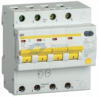 Выключатель автоматический дифференциального тока селективный 4п 20А 300мА тип AC АД14S IEK MAD13-4-020-C-300