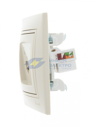 Розетка компьютерная 2-м СП Mira RJ45 16А IP20 со вставкой крем. LEZARD 701-0303-141 фото 2 Розетка компьютерная 2-м СП Mira RJ45 16А IP20 со вставкой крем. LEZARD 701-0303-141 фото 2