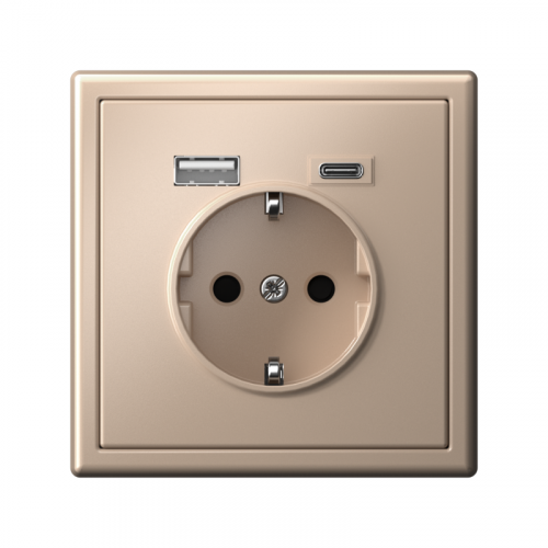 Розетка ArtGallery 16А с 2-мя заряд. устройствами USB A+C 5В/2.4А/3А 2х5В/1.5А механизм песочн. SE GAL001232 фото 3